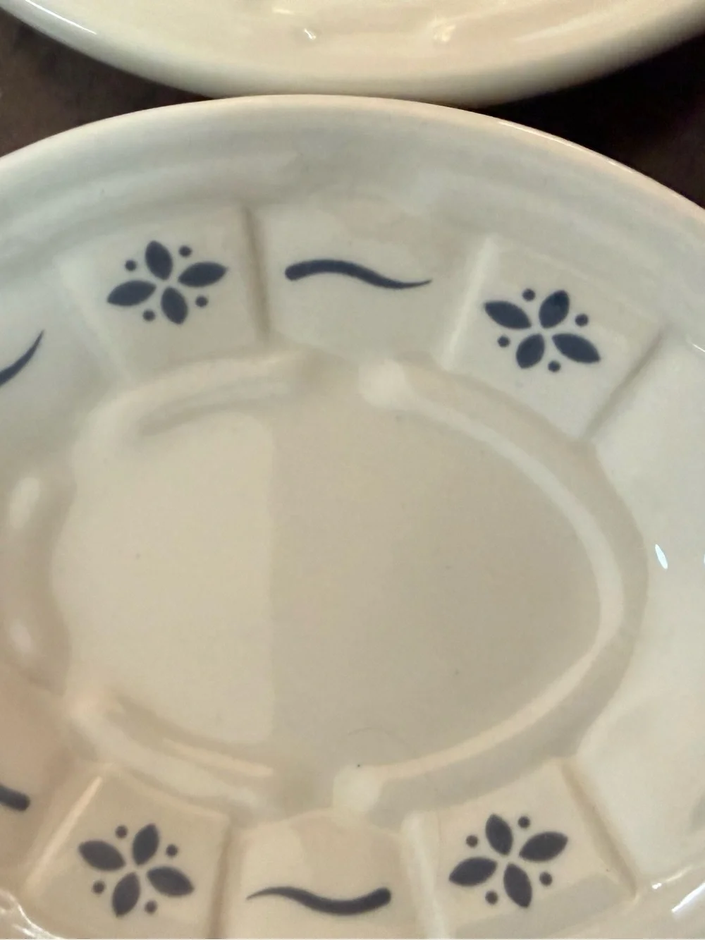 Longaberger Ceramic Spoon Rests with Blue and Green Floral Accents